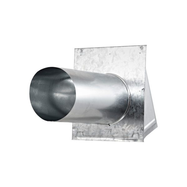 Galvanized Steel Wall Exhaust Hood Bath Fan Vent - Damper - Wire Mesh Screen - 6 inch Pipe - Back