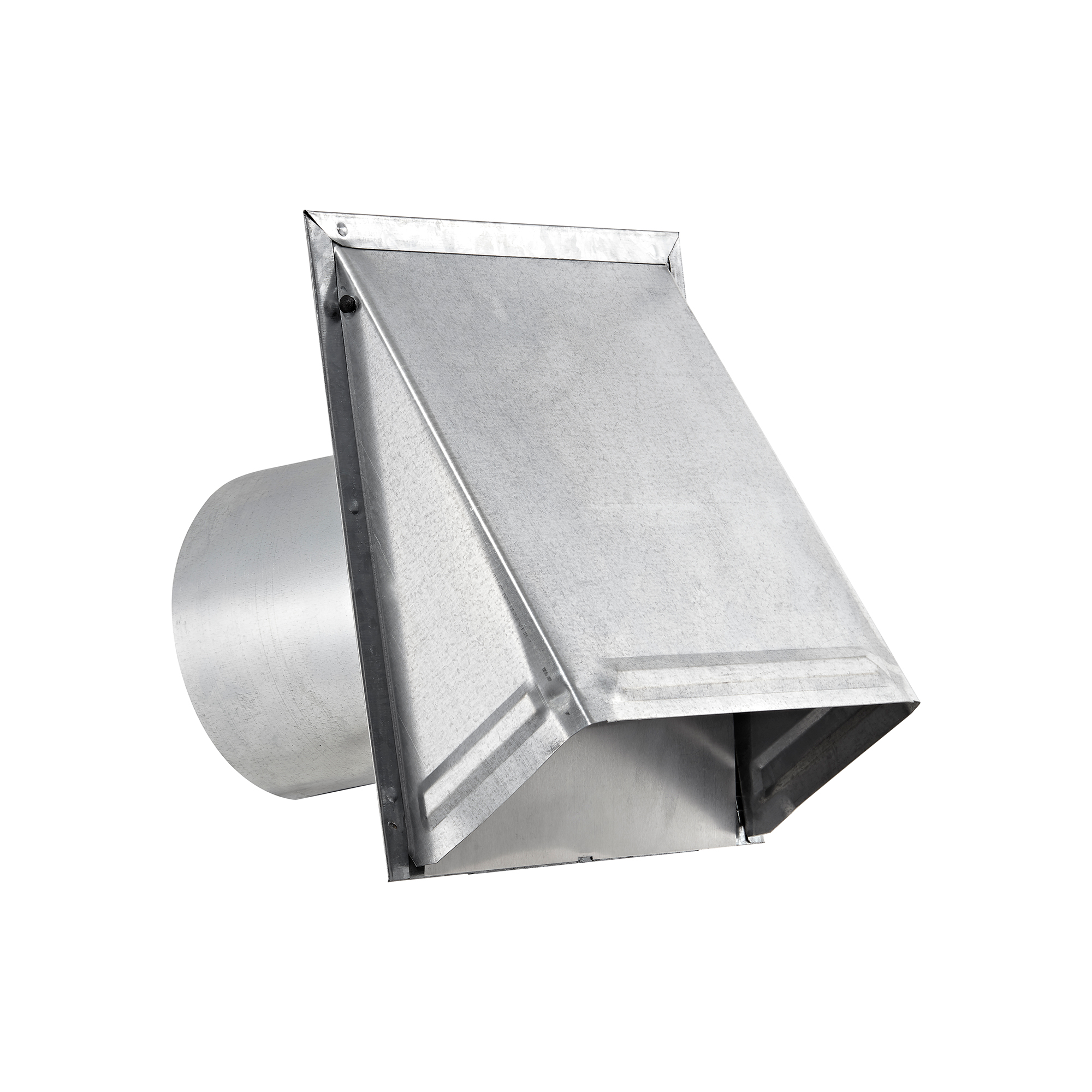 Galvanized Steel Wall Exhaust Hood Bath Fan Vent - Damper - Wire Mesh Screen - 6 inch Pipe - Angled