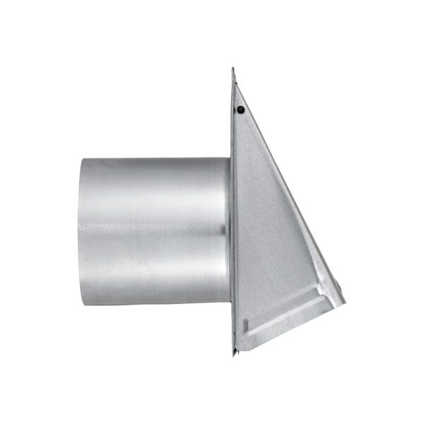 Galvanized Steel Wall Exhaust Hood Bath Fan Vent - Damper - Wire Mesh Screen - 6 inch Pipe - Side