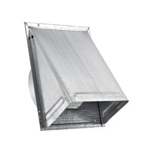 Galvanized Steel Wall Fresh Air Intake Vent (No Damper) Wire Mesh Screen - 3 inch Pipe - Angle