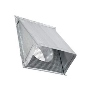 Galvanized Steel Wall Fresh Air Intake Vent (No Damper) Wire Mesh Screen - 3 inch Pipe - Upwards Angle