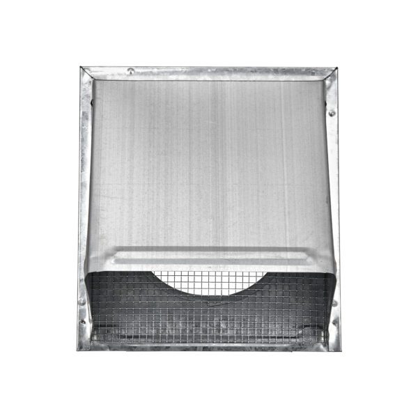 Galvanized Steel Wall Fresh Air Intake Vent (No Damper) Wire Mesh Screen - 3 inch Pipe - Front