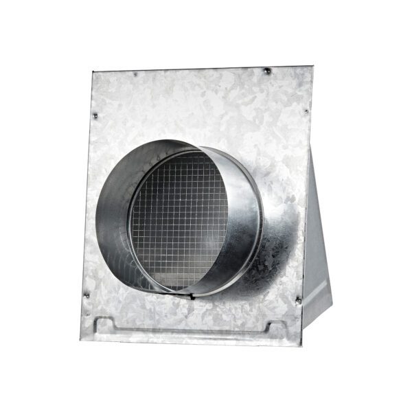 Galvanized Steel Wall Fresh Air Intake Vent (No Damper) Wire Mesh Screen - 3 inch Pipe - Back