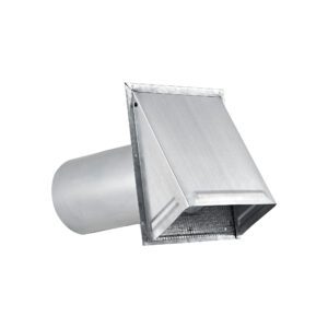 Galvanized Steel Wall Fresh Air Intake Vent (No Damper) Wire Mesh Screen - 11 inch Pipe - Angle