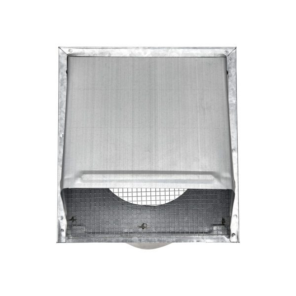 Galvanized Steel Wall Fresh Air Intake Vent (No Damper) Wire Mesh Screen - 11 inch Pipe - Front