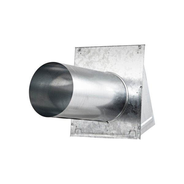 Galvanized Steel Wall Fresh Air Intake Vent (No Damper) Wire Mesh Screen - 11 inch Pipe - Back