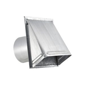 Galvanized Steel Wall Fresh Air Intake Vent (No Damper) Wire Mesh Screen - 6 inch Pipe - Angle