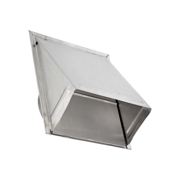 Aluminum Wall Exhaust Hood Bath Fan Vent - Damper - Wire Mesh Screen - 3 inch Pipe - Angle Closed