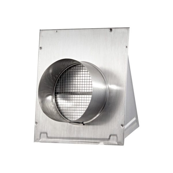 Aluminum Wall Exhaust Hood Bath Fan Vent - Damper - Wire Mesh Screen - 3 inch Pipe - Back