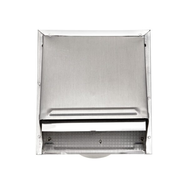 Aluminum Wall Exhaust Hood Bath Fan Vent - Damper - Wire Mesh Screen - 11 inch Pipe - Front Opened