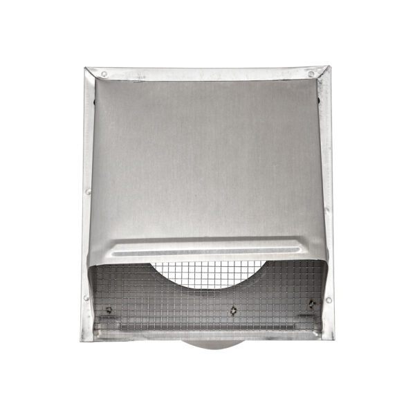 Aluminum Wall Fresh Air Intake Vent (No Damper) Wire Mesh Screen – 6 inch Pipe - Front