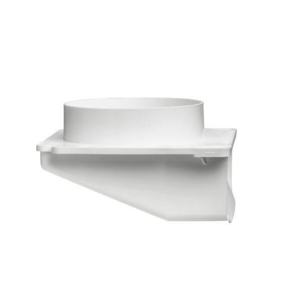 White Plastic Wall Exhaust Hood Bath Fan Vent - Spring Controlled Damper - Screen - Side