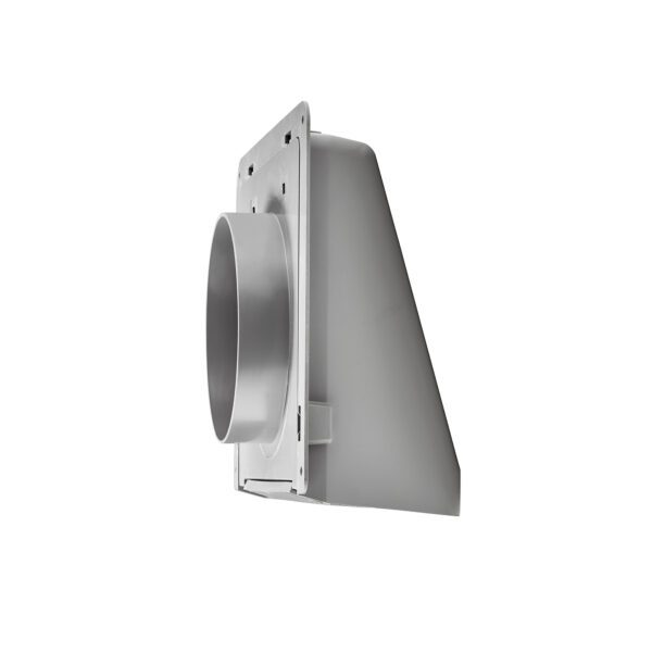 6 inch Gray Plastic Wall Exhaust Hood Bath Fan Vent - Spring Controlled Damper - Screen - Side