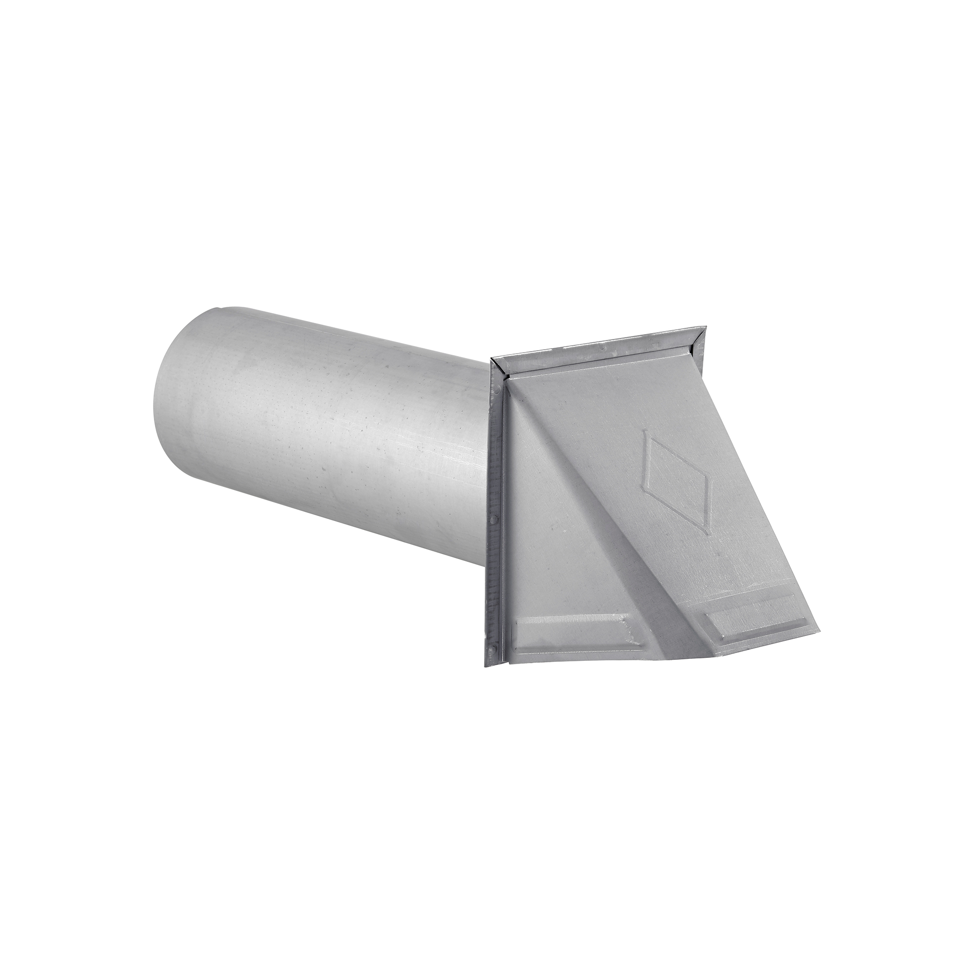 4 inch (Paint Grade) Steel Wall Exhaust Hood Dryer Vent - Damper - 12 inch Pipe - Front