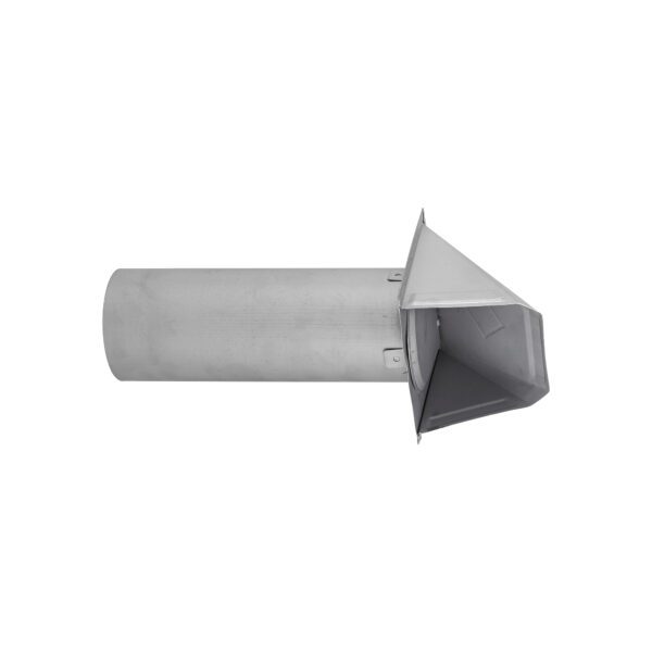 4 inch (Paint Grade) Steel Wall Exhaust Hood Dryer Vent - Damper - 12 inch Pipe - Closed