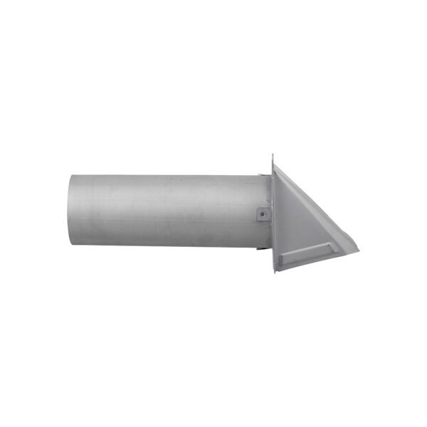 4 inch (Paint Grade) Steel Wall Exhaust Hood Dryer Vent - Damper - 12 inch Pipe - Side