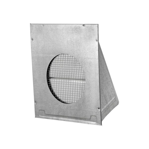 Galvanized Steel Wall Exhaust Hood Bath Fan Vent - Damper - Wire Mesh Screen - Flush Mount - Back