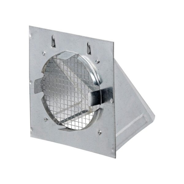 Galvanized Steel Wall Fresh Air Intake Vent - Wire Mesh Screen (No Damper) - Back