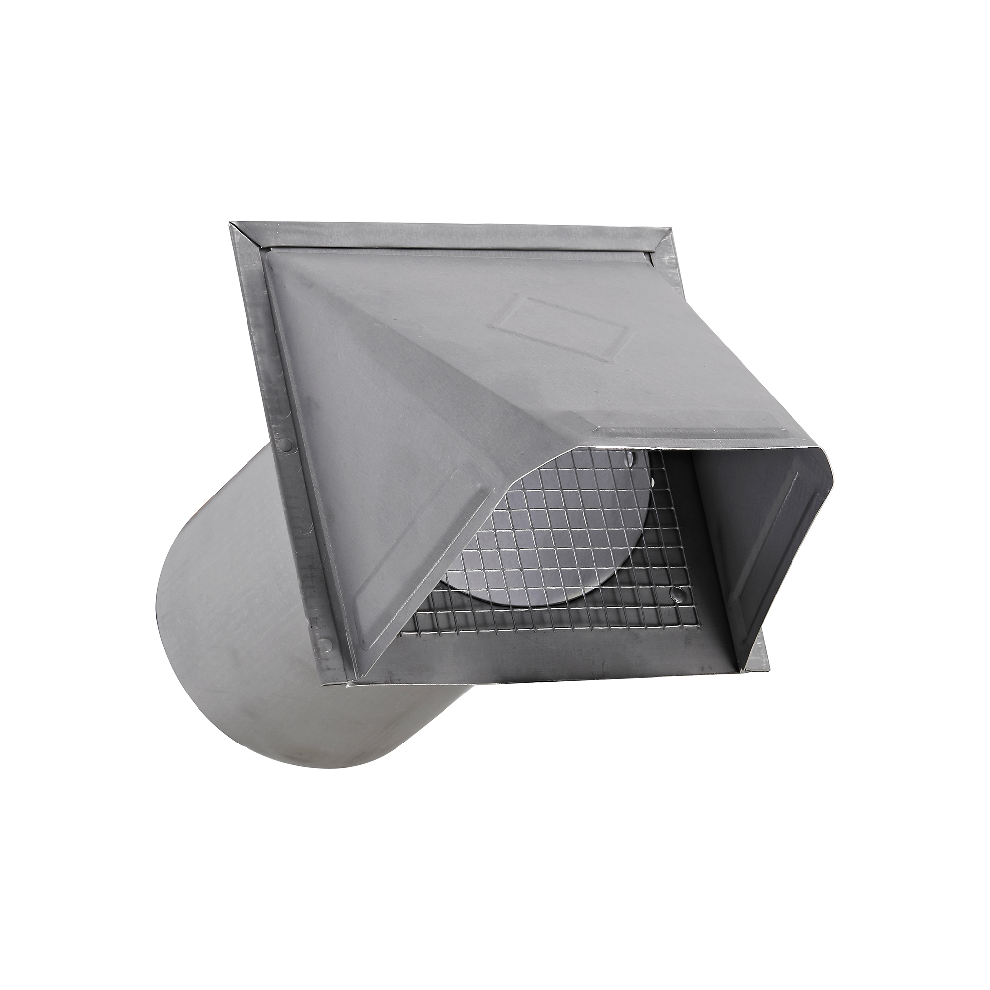 Paint Grade Steel Fresh Air Intake Vent (No Damper) Wire Mesh Screen - 6 inch Pipe - Front Bottom