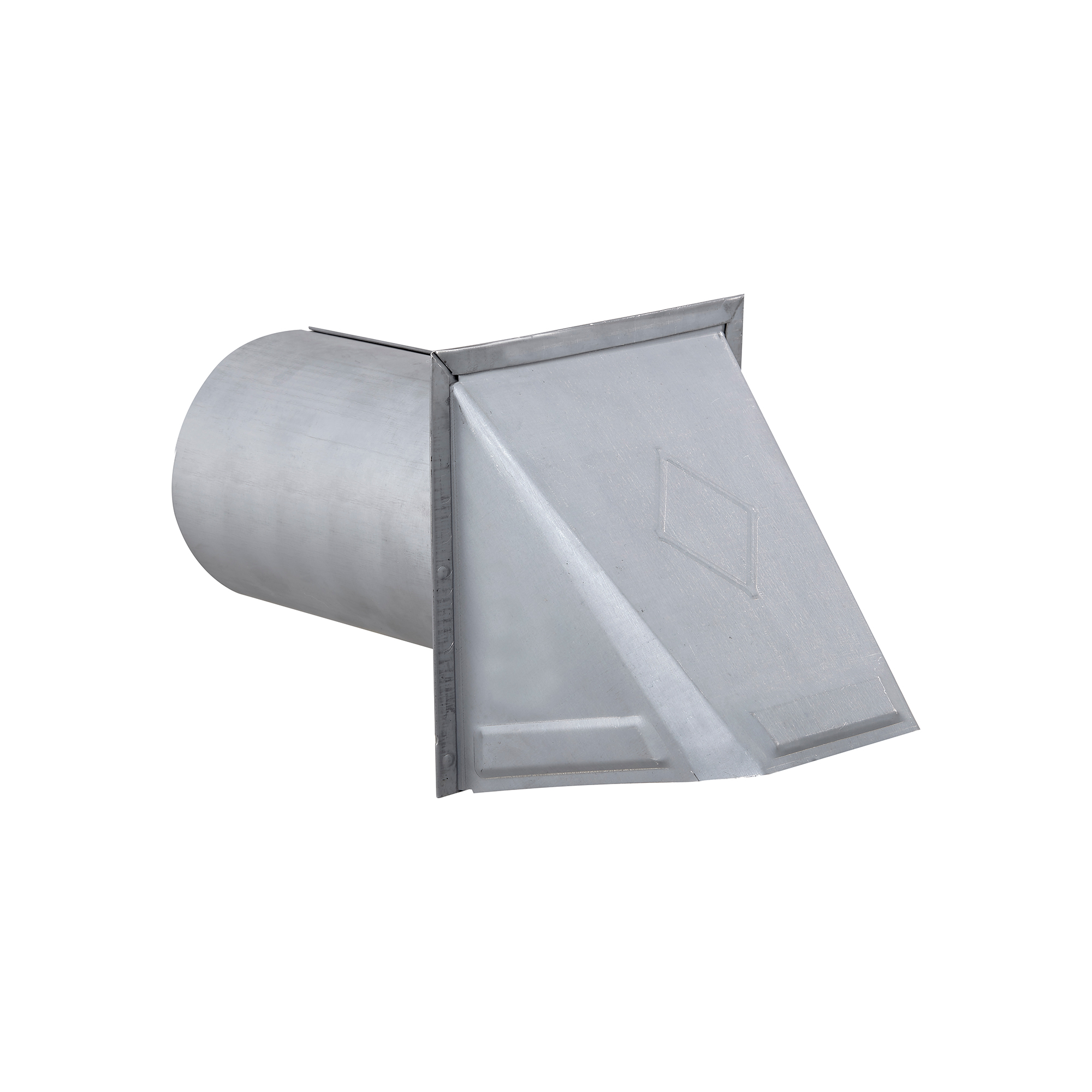 Paint Grade Steel Wall Exhaust Hood Dryer Vent - Damper - 6 inch Pipe - Front