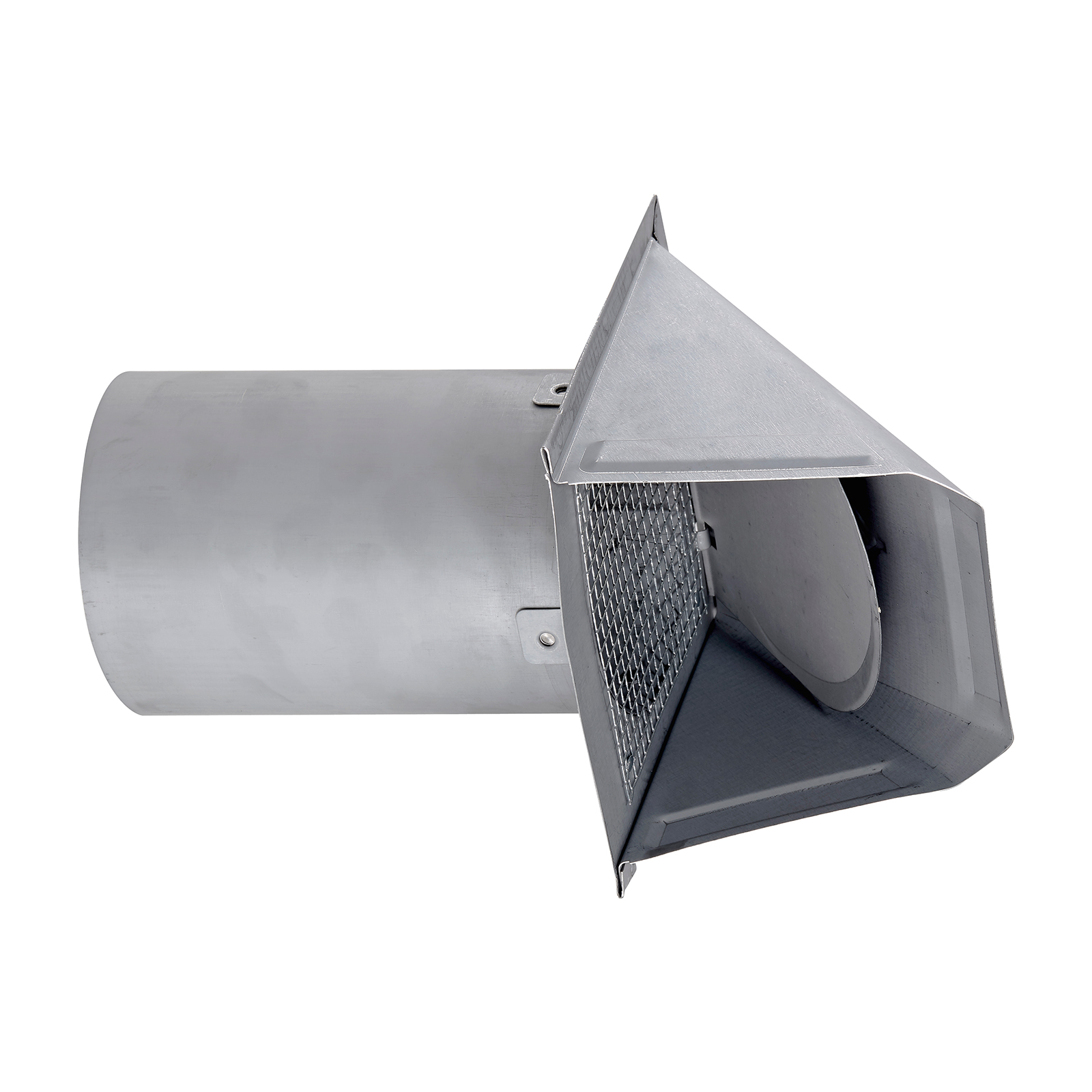 Paint Grade Galvanized Steel Wall Exhaust Hood Bath Fan Vent - Damper - Screen - 6 inch Pipe - Opened