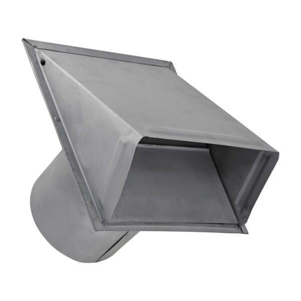 Paint Grade Steel Wall Exhaust Hood Vent - Damper - 6 inch Pipe - Closed