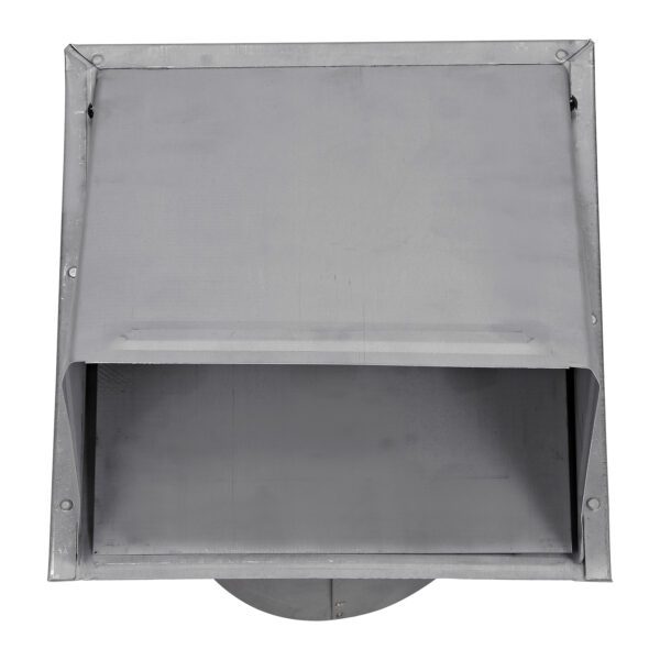 Paint Grade Steel Wall Exhaust Hood Vent - Damper - 6 inch Pipe - Front Closed