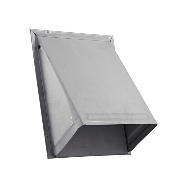 Paint Grade Steel Wall Exhaust Hood Bath Fan Vent - Damper - Wire Mesh Screen - Flush Mount - Angle