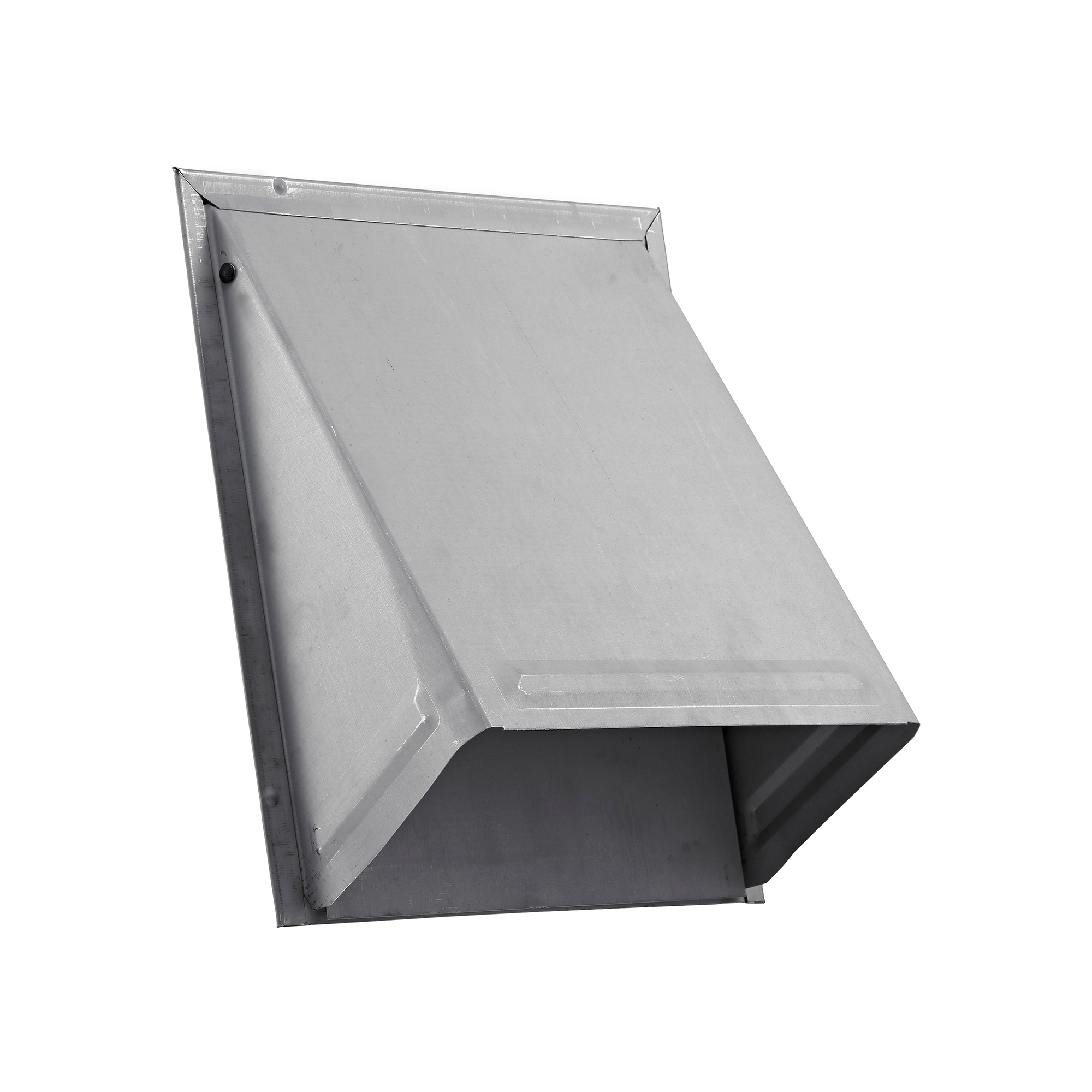 Paint Grade Steel Wall Exhaust Hood Bath Fan Vent - Damper - Wire Mesh Screen - Flush Mount - Angle