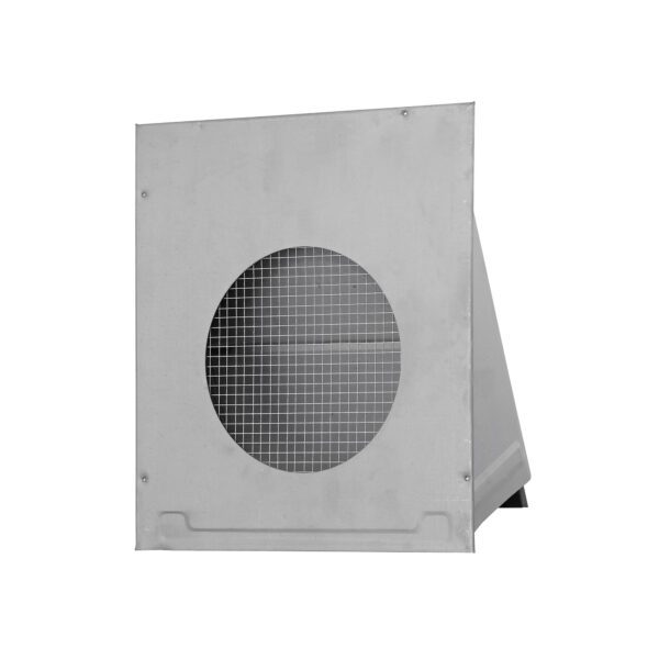 Paint Grade Steel Wall Exhaust Hood Bath Fan Vent - Damper - Wire Mesh Screen - Flush Mount - Back Opened