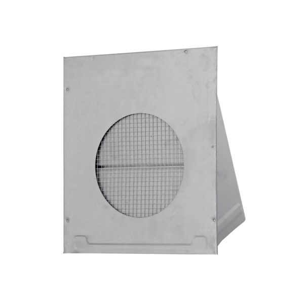 Paint Grade Steel Wall Exhaust Hood Bath Fan Vent - Damper - Wire Mesh Screen - Flush Mount - Back Closed