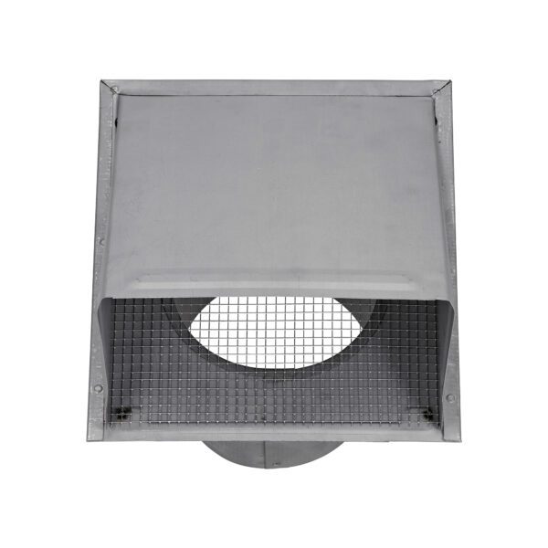 Paint Grade Steel Fresh Air Intake Vent (No Damper) Wire Mesh Screen - 6 inch Pipe - Front