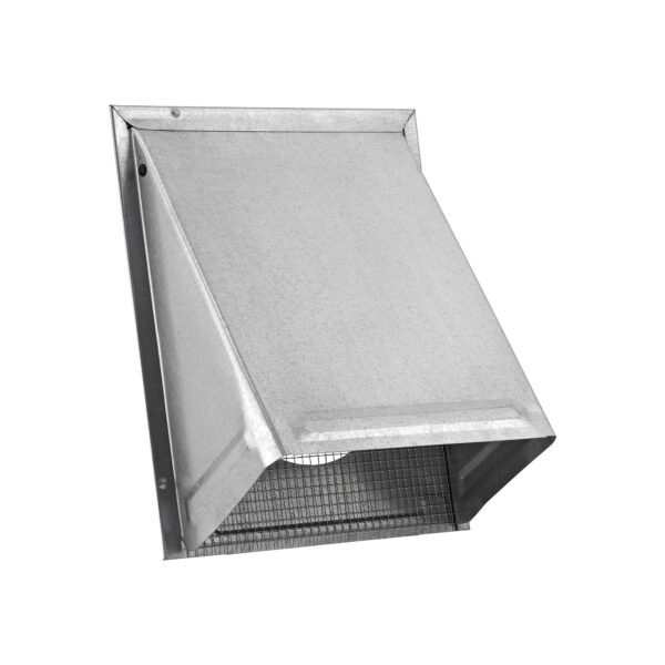 Galvanized Steel Fresh Air Intake Vent (No Damper) Wire Mesh Screen - Flush Mount - Angle