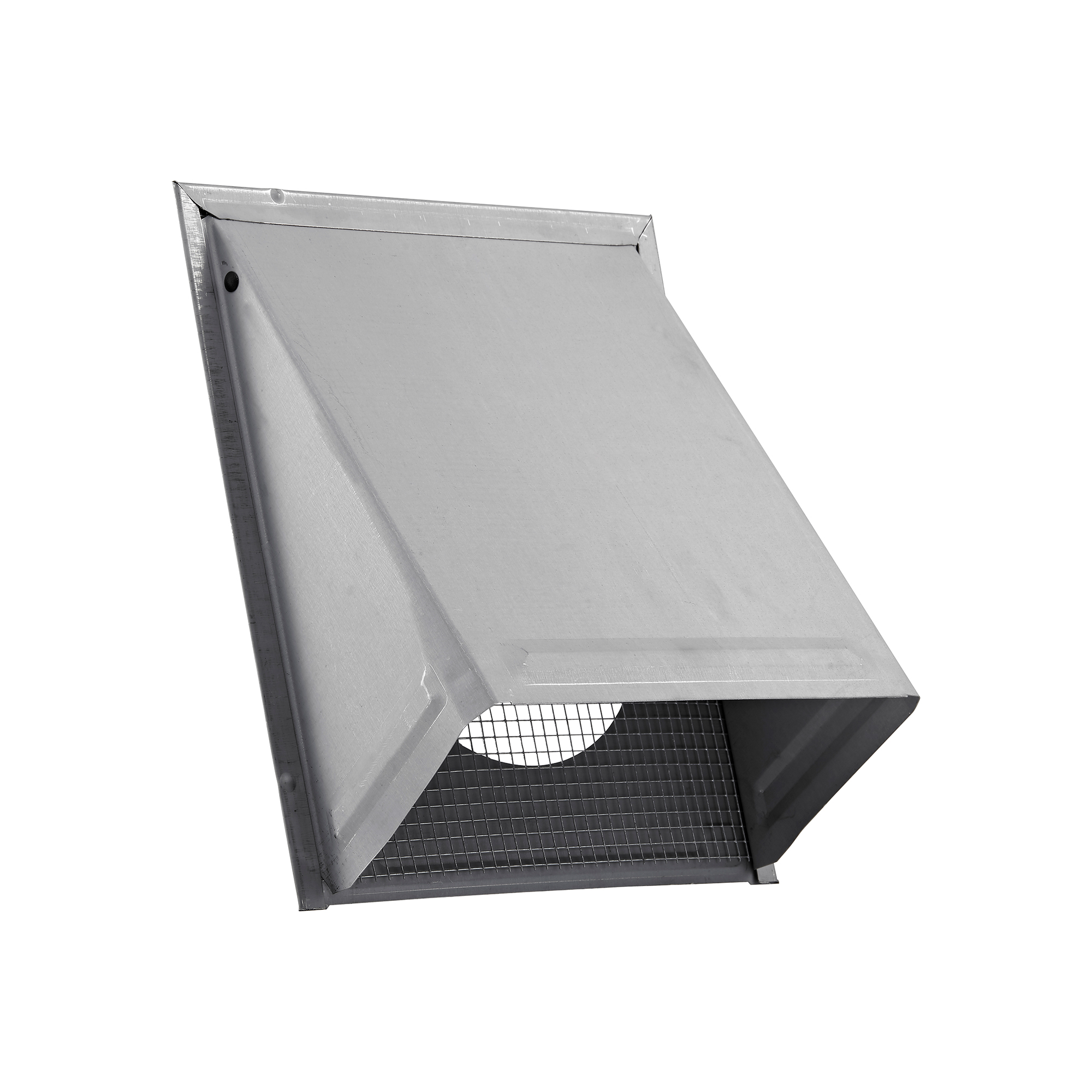 Paint Grade Steel Wall Fresh Air Intake Vent (No Damper) Wire Mesh Screen - Flush Mount - Front Angle