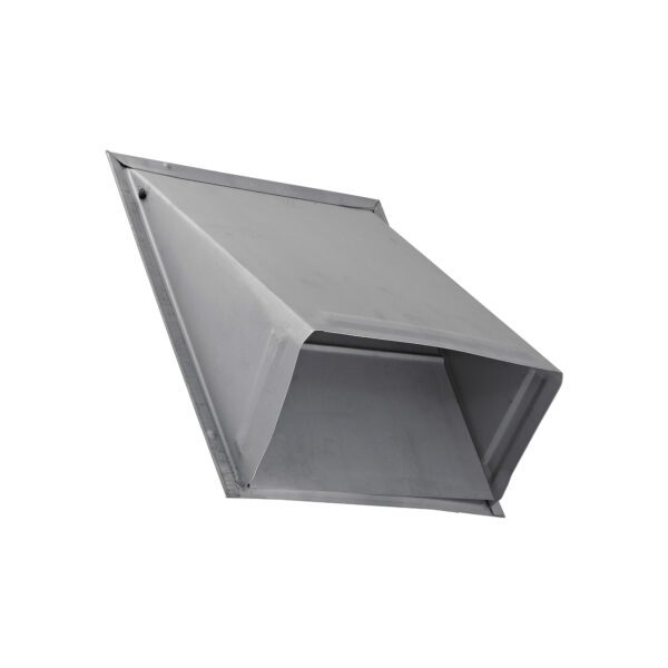 Paint Grade Steel Wall Exhaust Hood Bath Fan Vent - Damper - Flush Mount - Front Angle