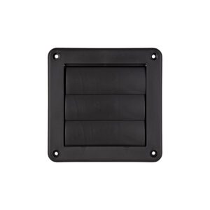 Black Plastic Wall Dryer Vent (Louvered) - Flush Mount - Front