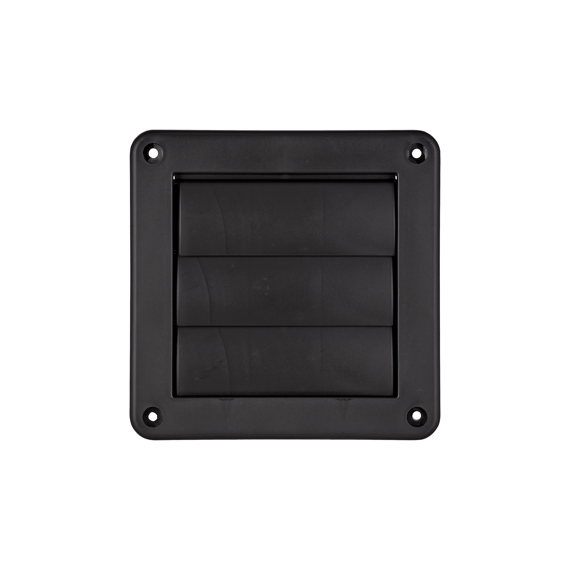 Black Plastic Wall Dryer Vent (Louvered) - Flush Mount - Front