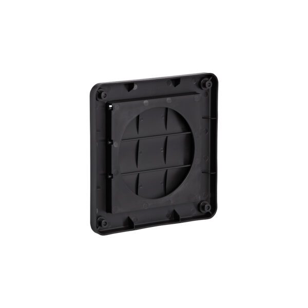 Black Plastic Wall Dryer Vent (Louvered) - Flush Mount - Back